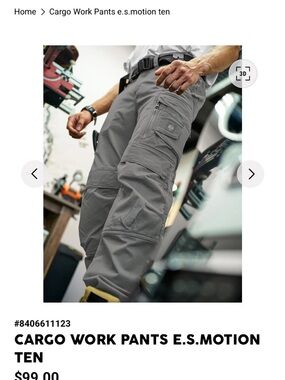 Men's Strauss Cargo Work Pants - Gray